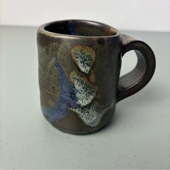 Other - Handmade Pottery Coffee Tea Mug Signed "1992 MW" Amateur Not Symmetrical